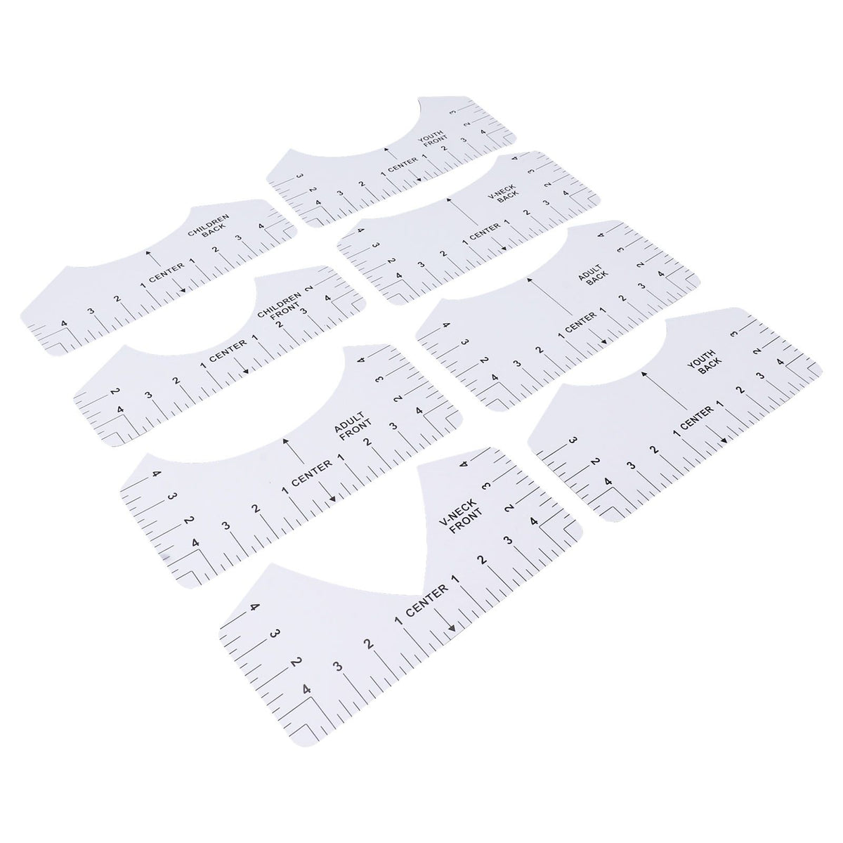 8PCS T Shirt Ruler Guide PVC Clothing Centering Design T Shirt Alignment Tool for Heat Press Accessories