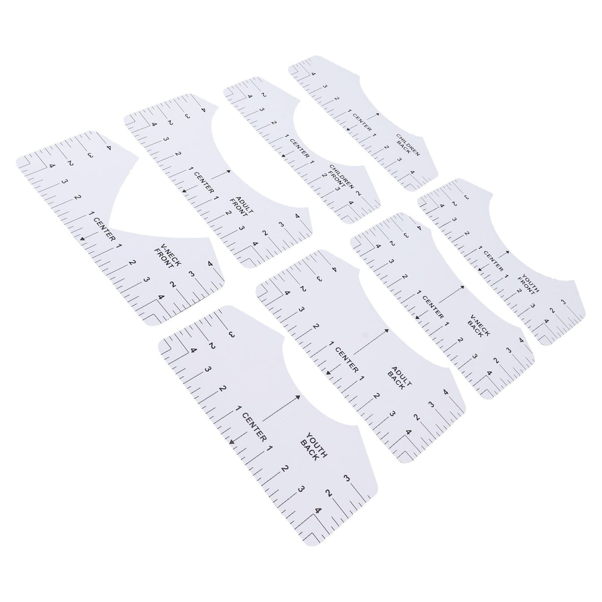 8PCS T Shirt Ruler Guide PVC Clothing Centering Design T Shirt Alignment Tool for Heat Press Accessories