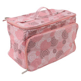 Knitting Bag Pink Oxford Cloth DIY Multifunctional Portable Crochet Holder Bag with Dividers for Knitting Needles Yarn Balls Sewing Supplies - 45-Degree Angle