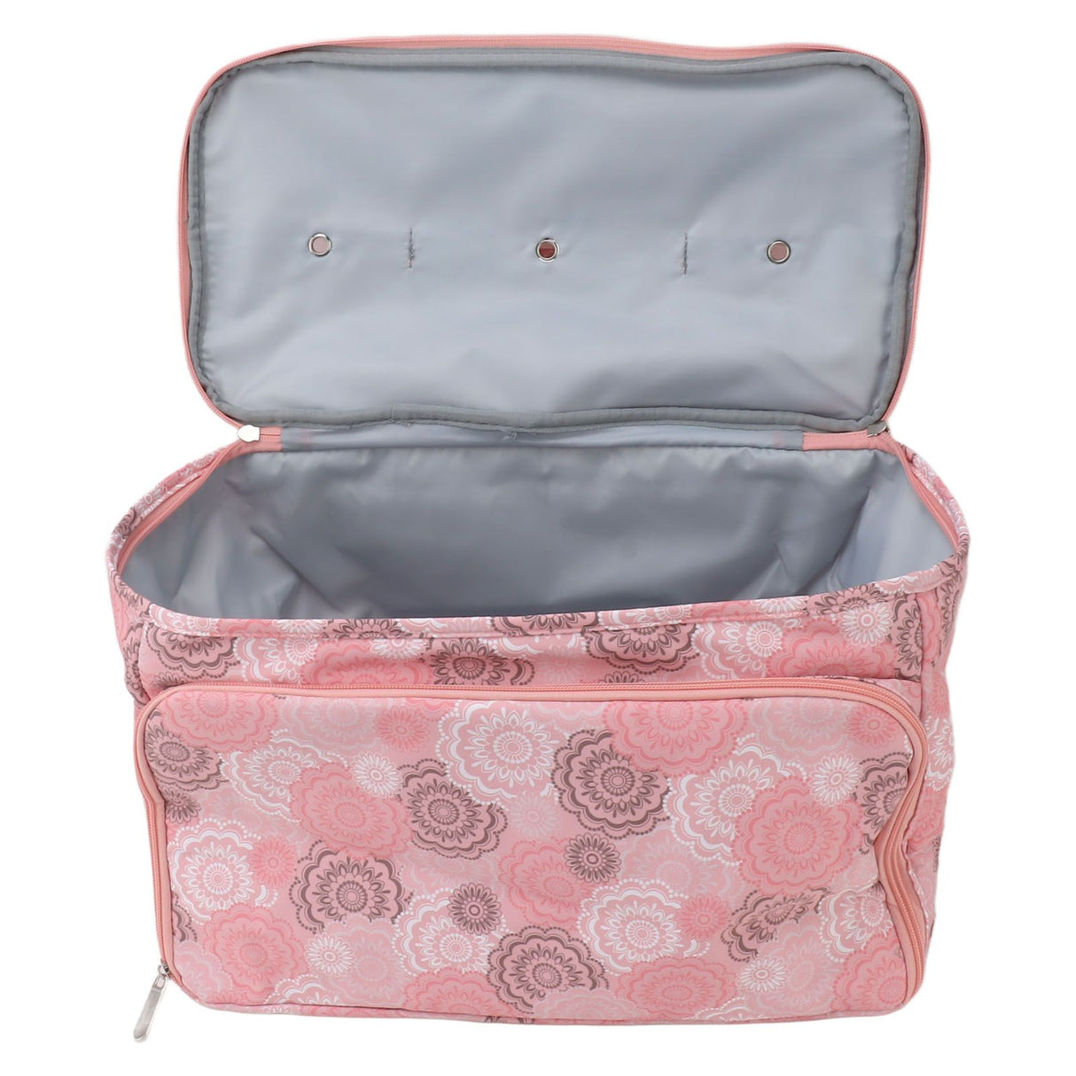 Knitting Bag Pink Oxford Cloth DIY Multifunctional Portable Crochet Holder Bag with Dividers for Knitting Needles Yarn Balls Sewing Supplies