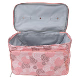 Knitting Bag Pink Oxford Cloth DIY Multifunctional Portable Crochet Holder Bag with Dividers for Knitting Needles Yarn Balls Sewing Supplies - Rear View