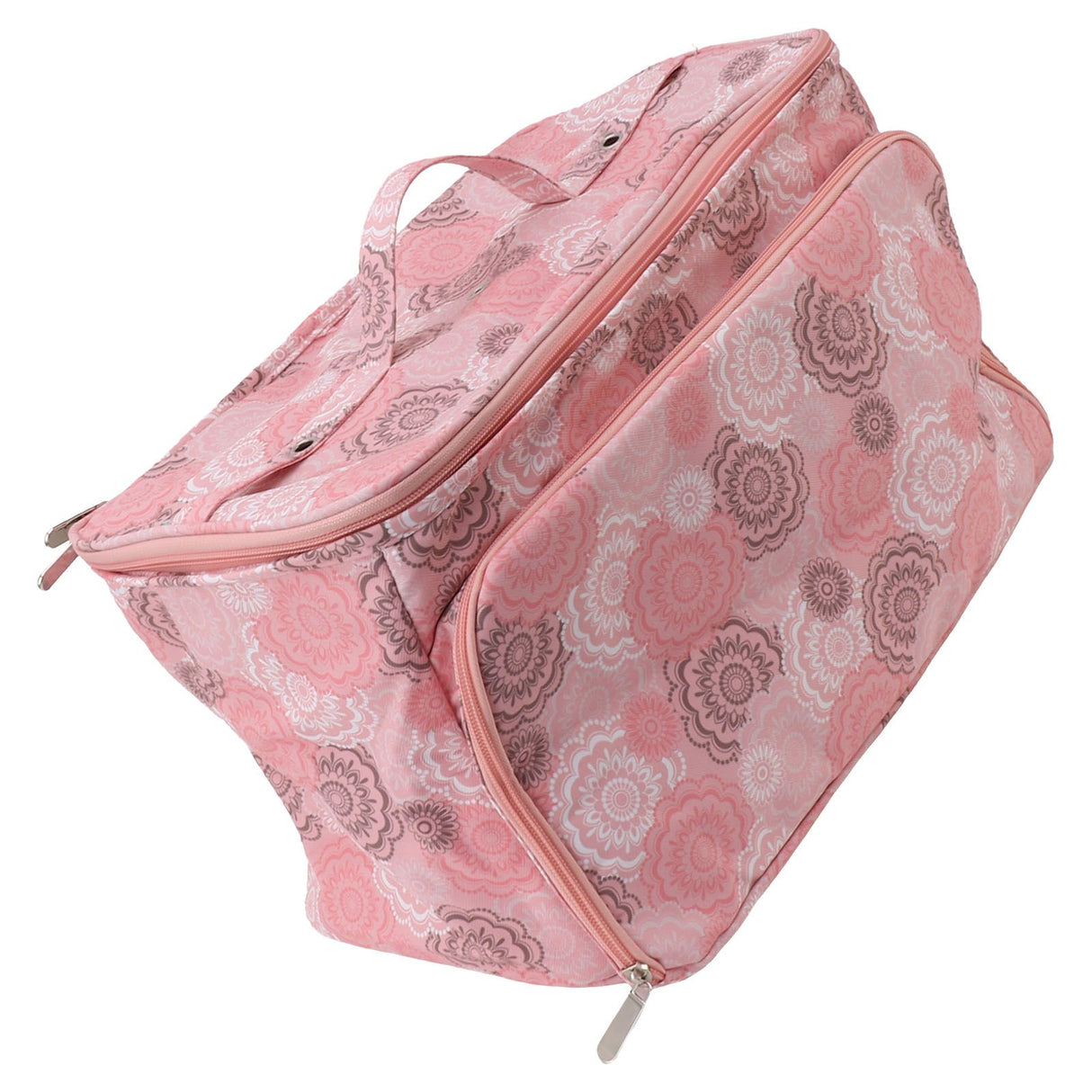Knitting Bag Pink Oxford Cloth DIY Multifunctional Portable Crochet Holder Bag with Dividers for Knitting Needles Yarn Balls Sewing Supplies