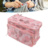 Knitting Bag Pink Oxford Cloth DIY Multifunctional Portable Crochet Holder Bag with Dividers for Knitting Needles Yarn Balls Sewing Supplies - Extra Image