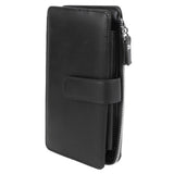 Long Wallet for Men PU Leather Frosted Retro Multifunctional Phone Card Holder Purse Business Handbag with Zipper and Strap Black - Extra Image