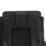 Long Wallet for Men PU Leather Frosted Retro Multifunctional Phone Card Holder Purse Business Handbag with Zipper and Strap Black - Extra Image
