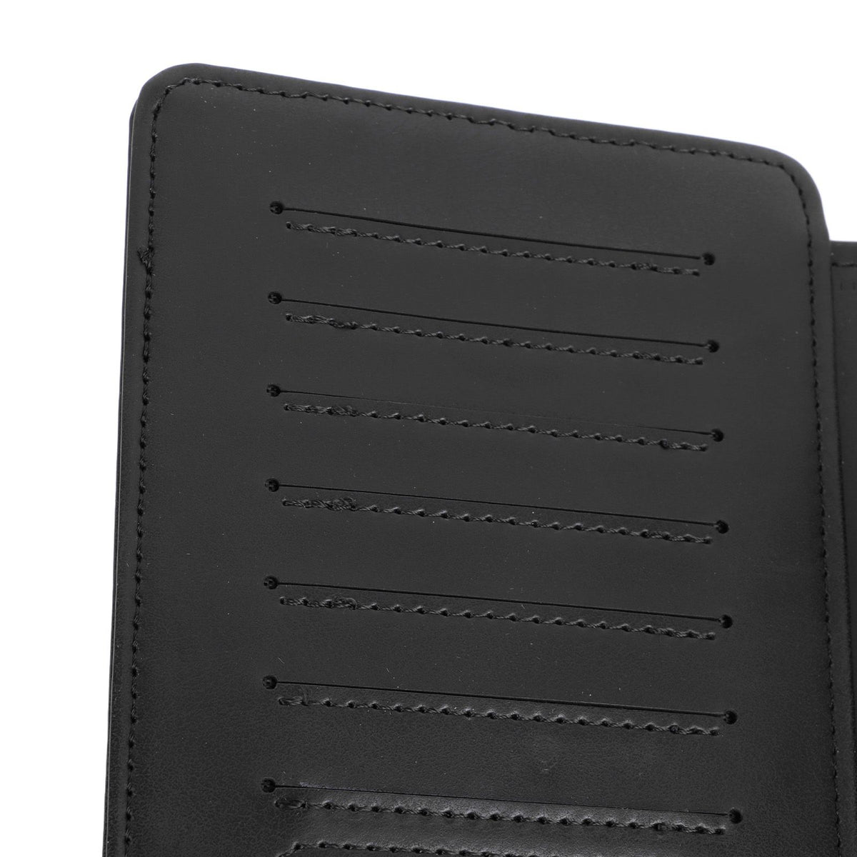 Long Wallet for Men PU Leather Frosted Retro Multifunctional Phone Card Holder Purse Business Handbag with Zipper and Strap Black