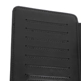 Long Wallet for Men PU Leather Frosted Retro Multifunctional Phone Card Holder Purse Business Handbag with Zipper and Strap Black
