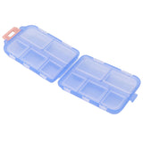 Medicine Box Medicine Case Plastic Waterproof 10 Compartments Buckle Lock Weekly Portable Medicine Container Blue - Side View
