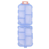 Medicine Box Medicine Case Plastic Waterproof 10 Compartments Buckle Lock Weekly Portable Medicine Container Blue - Top-Down View