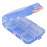 Medicine Box Medicine Case Plastic Waterproof 10 Compartments Buckle Lock Weekly Portable Medicine Container Blue - 45-Degree Angle