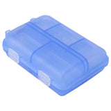 Medicine Box Medicine Case Plastic Waterproof 10 Compartments Buckle Lock Weekly Portable Medicine Container Blue - Close-Up Angle