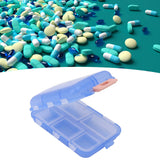 Medicine Box Medicine Case Plastic Waterproof 10 Compartments Buckle Lock Weekly Portable Medicine Container Blue - Extra Image