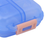 Medicine Box Medicine Case Plastic Waterproof 10 Compartments Buckle Lock Weekly Portable Medicine Container Blue