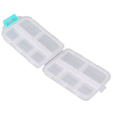Medicine Box Medicine Case Plastic Waterproof 10 Compartments Buckle Lock Weekly Portable Medicine Container White - Side View