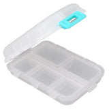 Medicine Box Medicine Case Plastic Waterproof 10 Compartments Buckle Lock Weekly Portable Medicine Container White - 45-Degree Angle