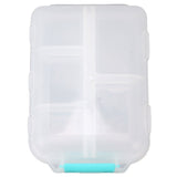 Medicine Box Medicine Case Plastic Waterproof 10 Compartments Buckle Lock Weekly Portable Medicine Container White