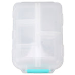Medicine Box Medicine Case Plastic Waterproof 10 Compartments Buckle Lock Weekly Portable Medicine Container White