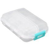 Medicine Box Medicine Case Plastic Waterproof 10 Compartments Buckle Lock Weekly Portable Medicine Container White - Low Angle