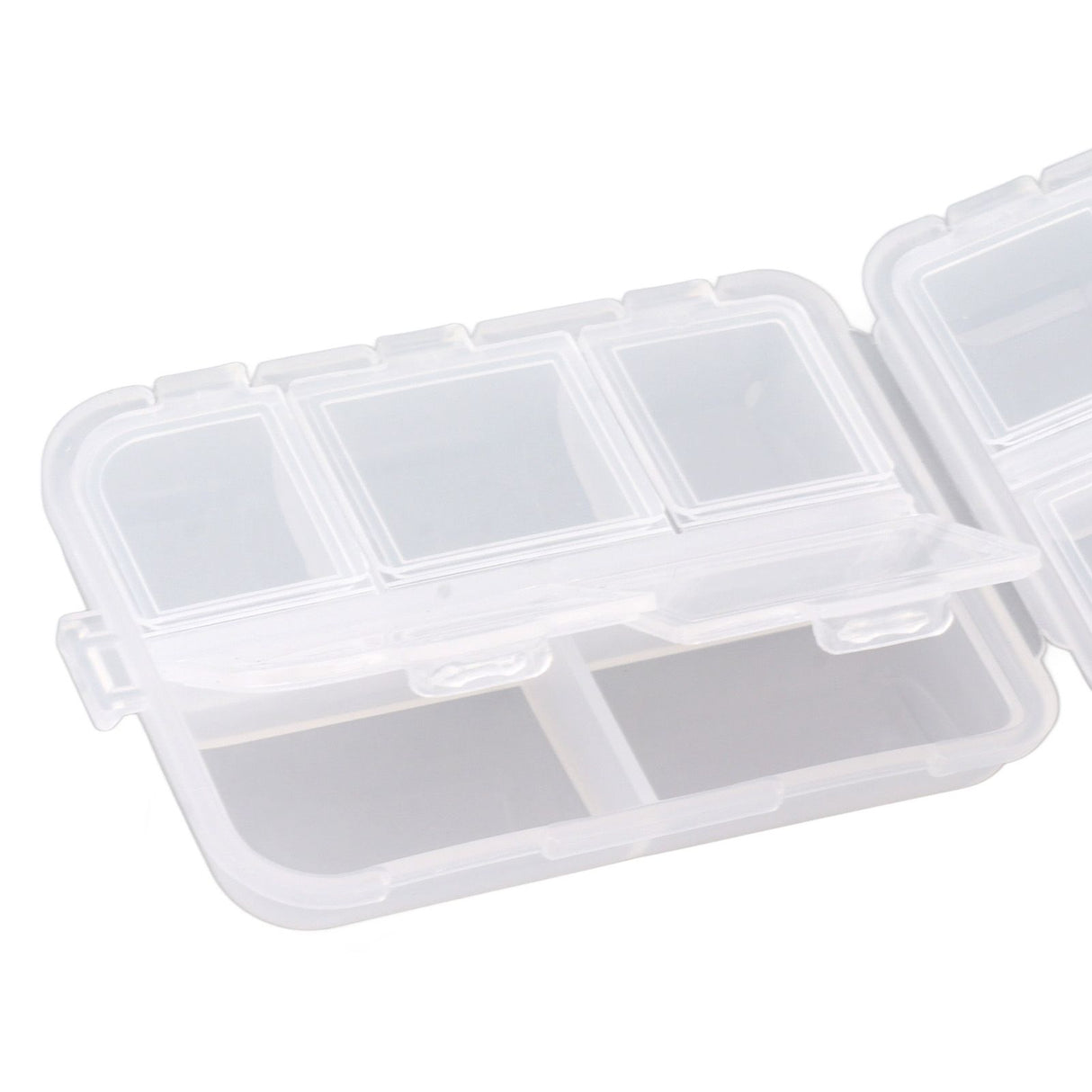 Medicine Box Medicine Case Plastic Waterproof 10 Compartments Buckle Lock Weekly Portable Medicine Container White