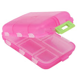 Medicine Box Medicine Case Plastic Waterproof 10 Compartments Buckle Lock Weekly Portable Medicine Container Rose Red