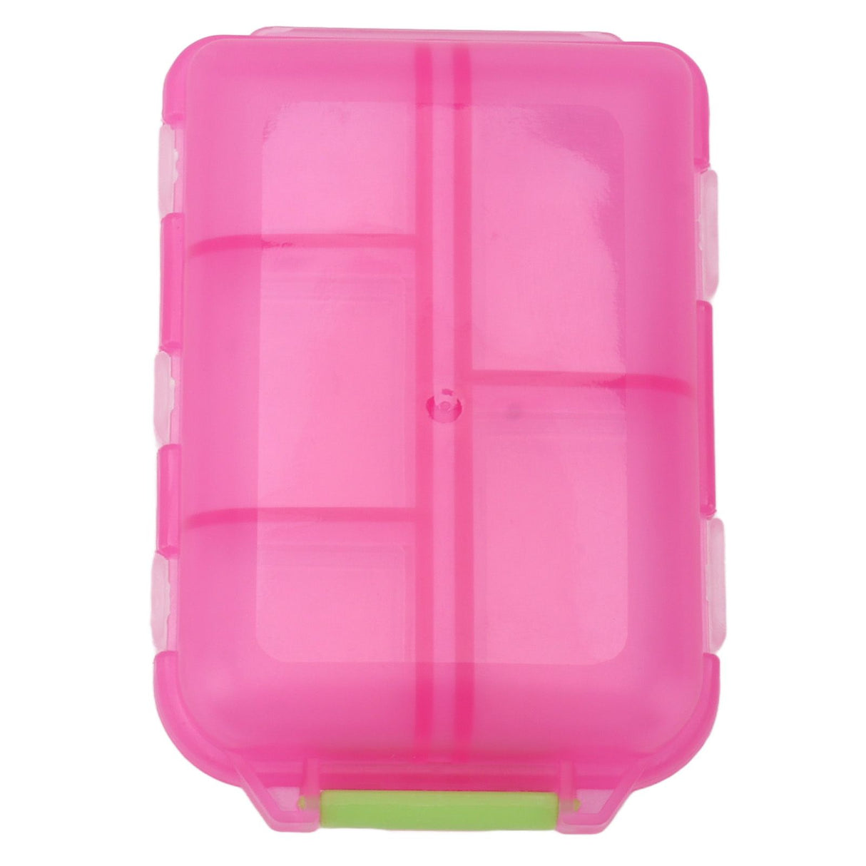 Medicine Box Medicine Case Plastic Waterproof 10 Compartments Buckle Lock Weekly Portable Medicine Container Rose Red