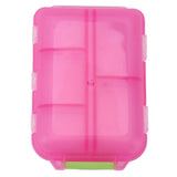 Medicine Box Medicine Case Plastic Waterproof 10 Compartments Buckle Lock Weekly Portable Medicine Container Rose Red - Rear View