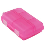 Medicine Box Medicine Case Plastic Waterproof 10 Compartments Buckle Lock Weekly Portable Medicine Container Rose Red - Close-Up Angle