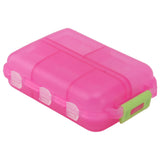 Medicine Box Medicine Case Plastic Waterproof 10 Compartments Buckle Lock Weekly Portable Medicine Container Rose Red - Low Angle