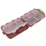 Medicine Box Medicine Case Plastic Waterproof 10 Compartments Buckle Lock Weekly Portable Medicine Container Purple - Front View
