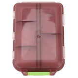 Medicine Box Medicine Case Plastic Waterproof 10 Compartments Buckle Lock Weekly Portable Medicine Container Purple - Rear View