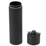 Keychain Medicine Holder Case 3 Compartment Waterproof Metal Travel Tablet Capsule Holder for Outdoor Black - Front View