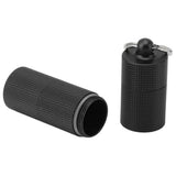 Keychain Medicine Holder Case 3 Compartment Waterproof Metal Travel Tablet Capsule Holder for Outdoor Black - Side View
