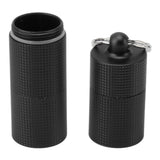 Keychain Medicine Holder Case 3 Compartment Waterproof Metal Travel Tablet Capsule Holder for Outdoor Black - Top-Down View