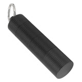 Keychain Medicine Holder Case 3 Compartment Waterproof Metal Travel Tablet Capsule Holder for Outdoor Black - Close-Up Angle