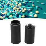 Keychain Medicine Holder Case 3 Compartment Waterproof Metal Travel Tablet Capsule Holder for Outdoor Black - Extra Image