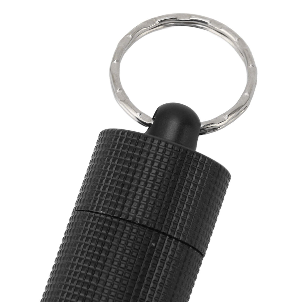 Keychain Medicine Holder Case 3 Compartment Waterproof Metal Travel Tablet Capsule Holder for Outdoor Black