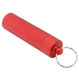 Keychain Medicine Holder Case 3 Compartment Waterproof Metal Travel Tablet Capsule Holder for Outdoor Red - 45-Degree Angle