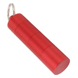Keychain Medicine Holder Case 3 Compartment Waterproof Metal Travel Tablet Capsule Holder for Outdoor Red - Close-Up Angle