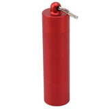 Keychain Medicine Holder Case 3 Compartment Waterproof Metal Travel Tablet Capsule Holder for Outdoor Red - Extra Image