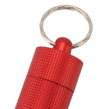 Keychain Medicine Holder Case 3 Compartment Waterproof Metal Travel Tablet Capsule Holder for Outdoor Red