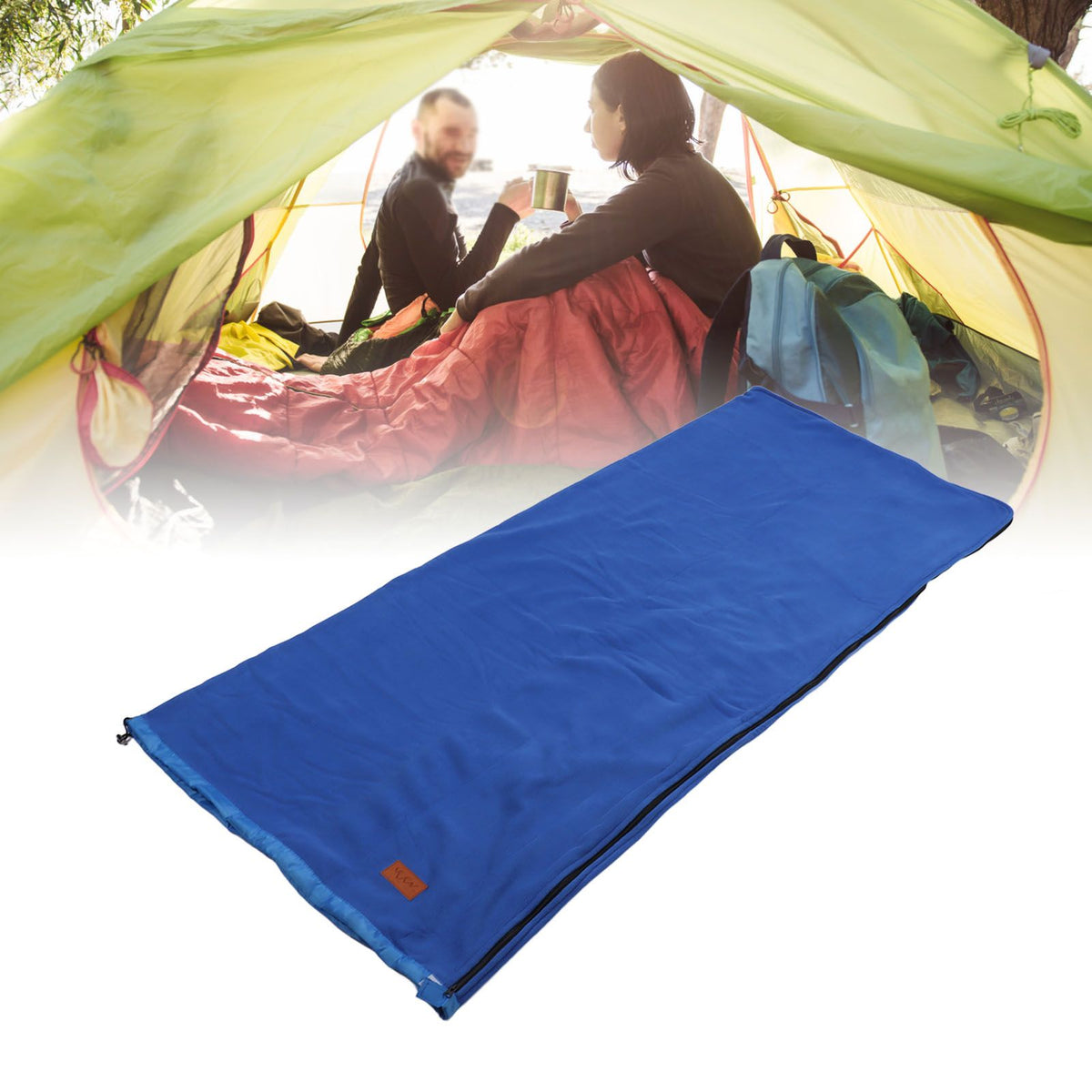 Sleeping Bag Liner Super Thick Fleece Soft Sleeping Bag Liner Blanket for Camping Travel Backpacking Jewel Blue