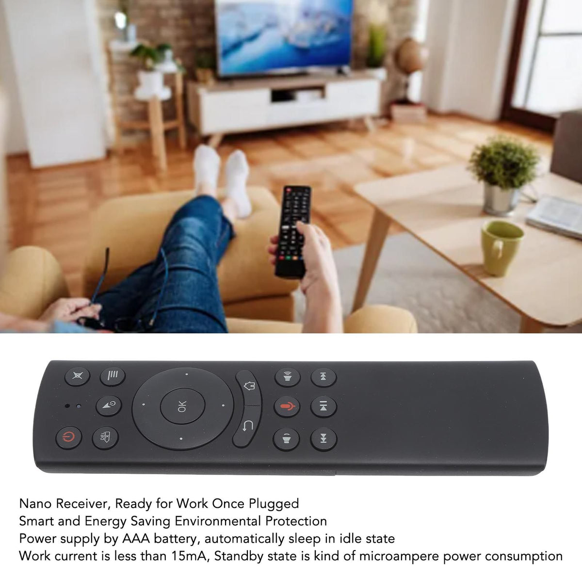 Voice Remote Control 2.4G Wireless Voice Sensing Remote Mouse with USB Receiver for G10S TV Box PC Projector