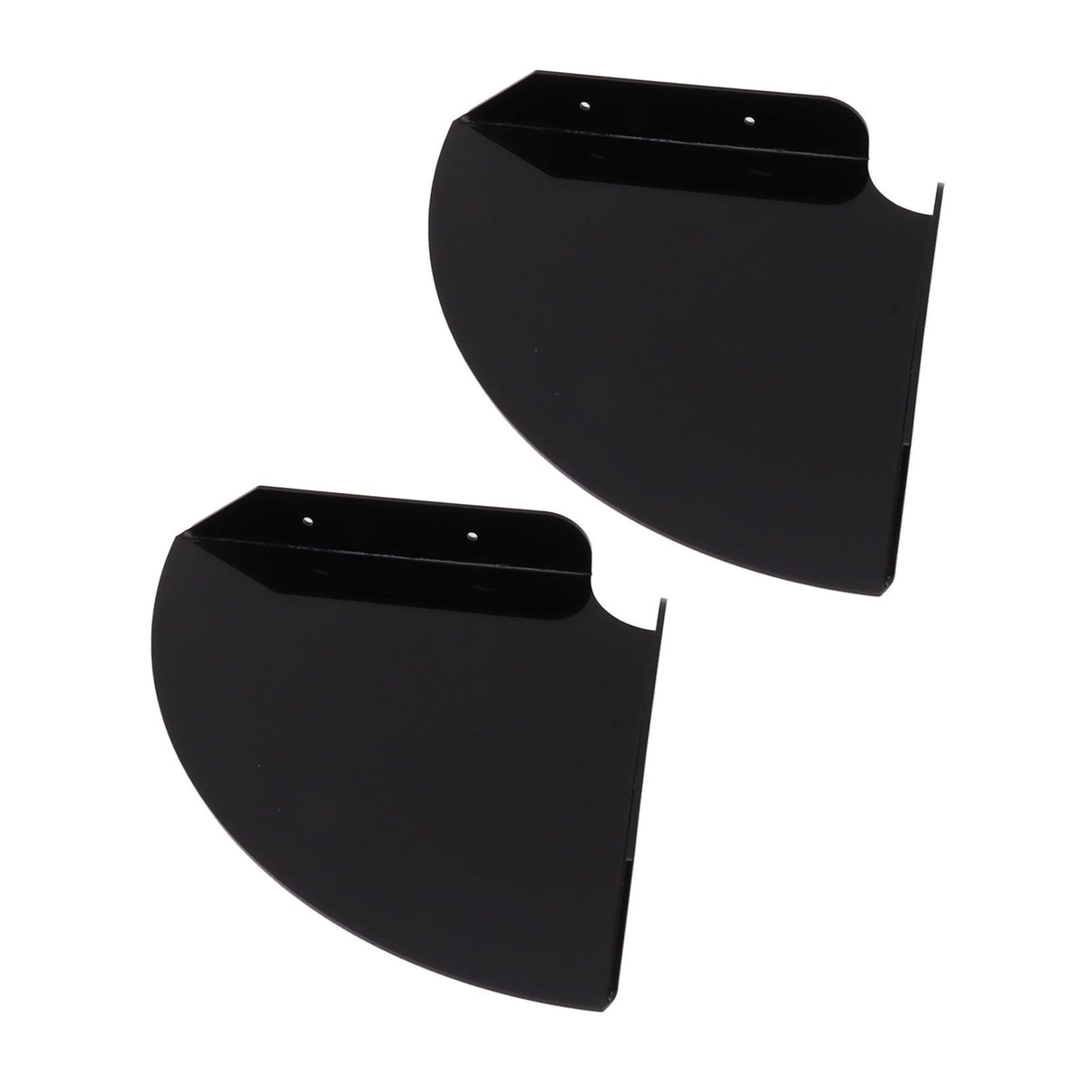 2pcs Wall Mount Floating Corner Shelves Quarter Round Hanging Corner Shelves for Bedrooms Living Rooms Shower Room Black