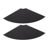 2pcs Wall Mount Floating Corner Shelves Quarter Round Hanging Corner Shelves for Bedrooms Living Rooms Shower Room Black - Low Angle