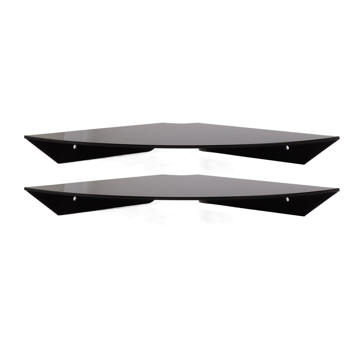 2pcs Wall Mount Floating Corner Shelves Quarter Round Hanging Corner Shelves for Bedrooms Living Rooms Shower Room Black