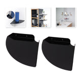 2pcs Wall Mount Floating Corner Shelves Quarter Round Hanging Corner Shelves for Bedrooms Living Rooms Shower Room Black