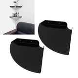 2pcs Wall Mount Floating Corner Shelves Quarter Round Hanging Corner Shelves for Bedrooms Living Rooms Shower Room Black - Extra Image