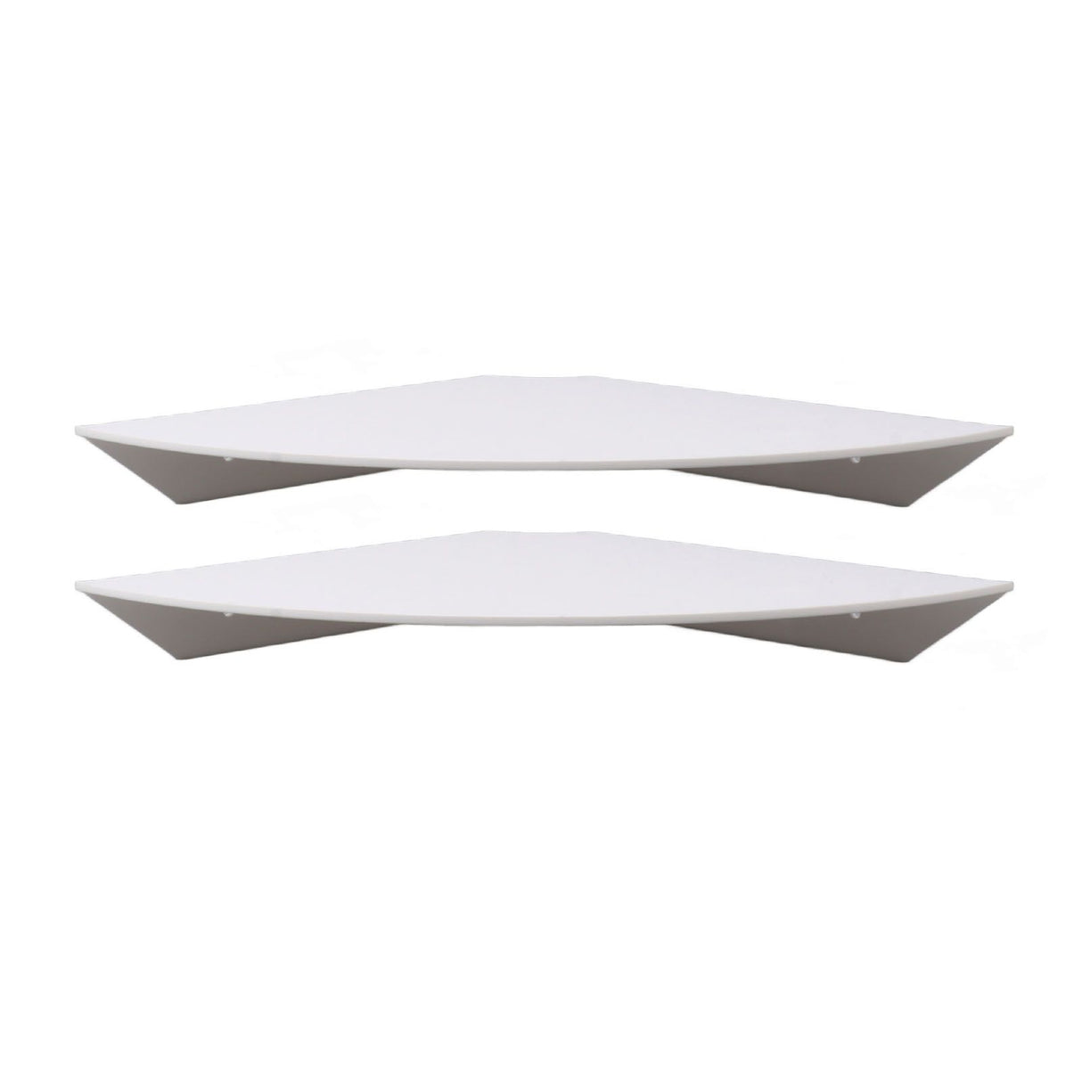 2pcs Wall Mount Floating Corner Shelves Quarter Round Hanging Corner Shelves for Bedrooms Living Rooms Shower Room White