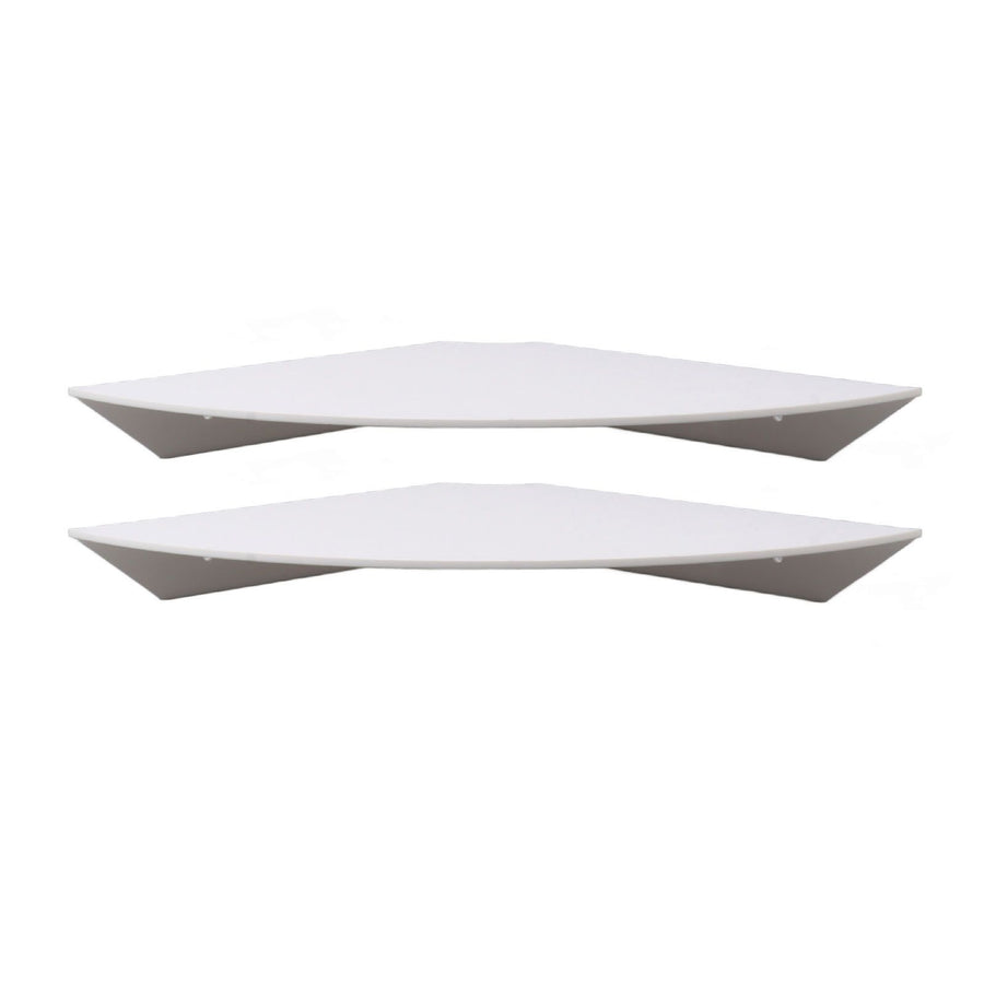2pcs Wall Mount Floating Corner Shelves Quarter Round Hanging Corner Shelves for Bedrooms Living Rooms Shower Room White