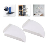 2pcs Wall Mount Floating Corner Shelves Quarter Round Hanging Corner Shelves for Bedrooms Living Rooms Shower Room White - Extra Image